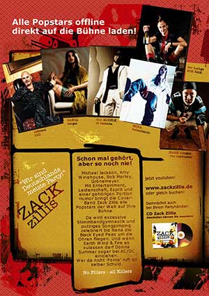 Altes Zack Zillis Poster. bandhistory 2008